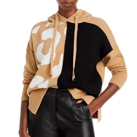 AQUA COLOR BLOCK ANIMAL HOODIE, NWT - Picture 1 of 3